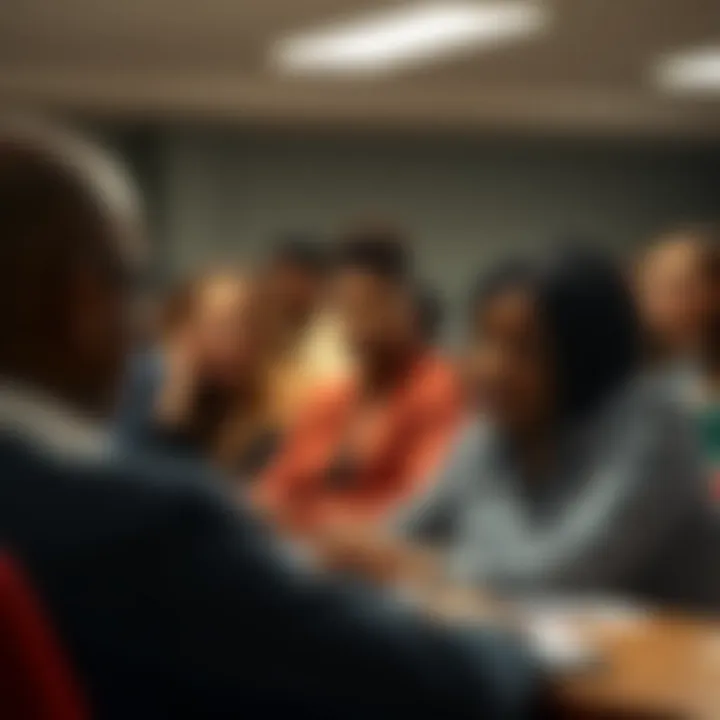 A group of diverse individuals engaging in a financial workshop