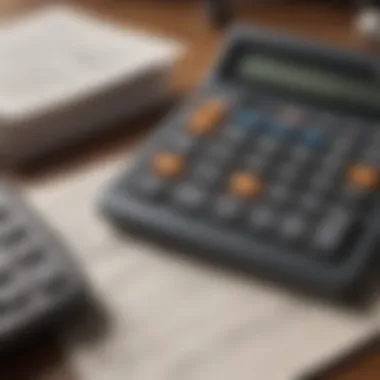 A calculator and financial documents