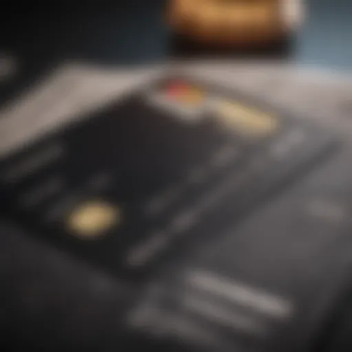 Close-up of a luxurious black credit card resting on a financial statement.