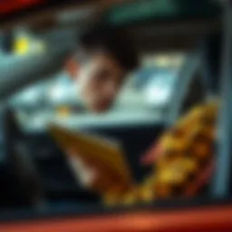 Teenager reviewing car insurance options