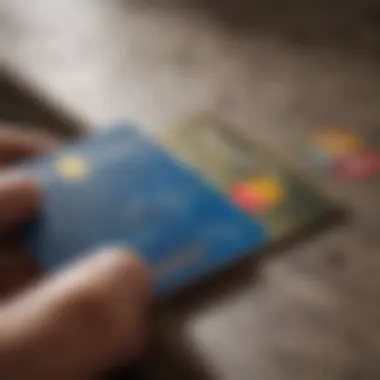 Traveler comparing credit card options