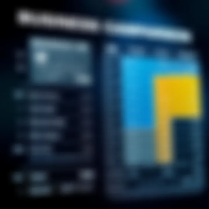 Graphical comparison of various business credit cards including the Bank of America option Comparative analysis of business credit cards