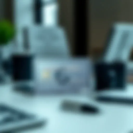 A sophisticated workspace showcasing the American Express Platinum card alongside business essentials.