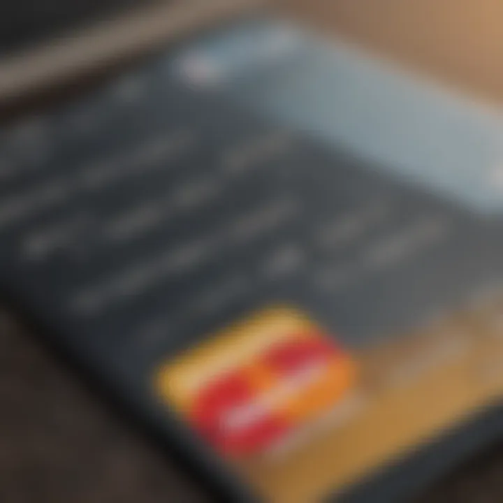 A close-up of a credit card statement