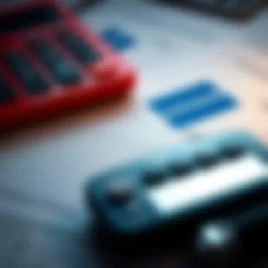 A calculator and documents related to credit management