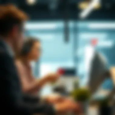 Customer service representative assisting a client