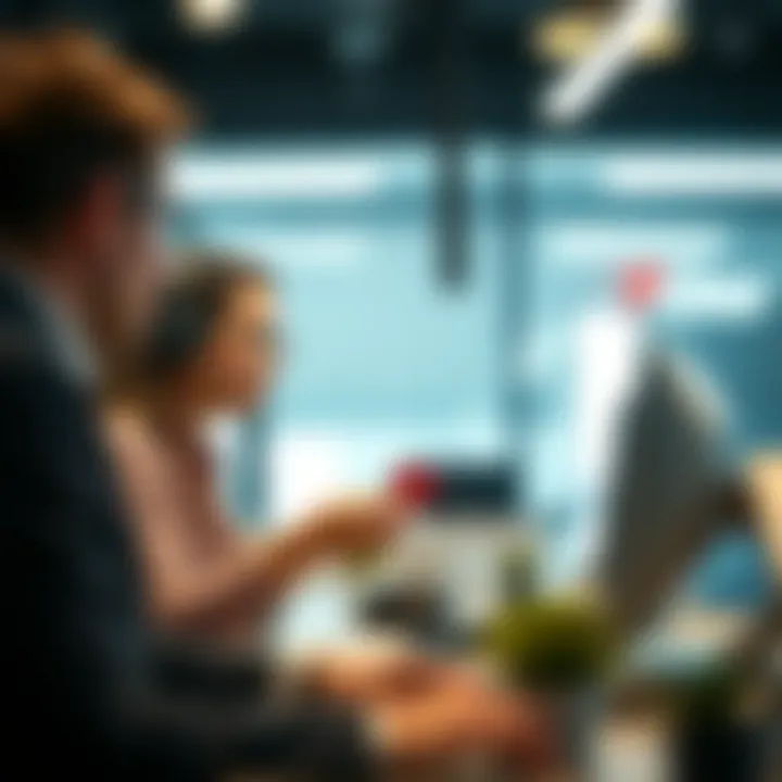 Customer service representative assisting a client