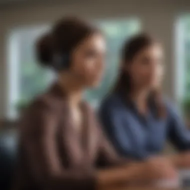 Customer service representative assisting a client