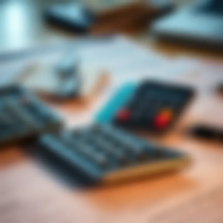 Navigating Tax Forms and Calculators Illustration of tax forms and calculators