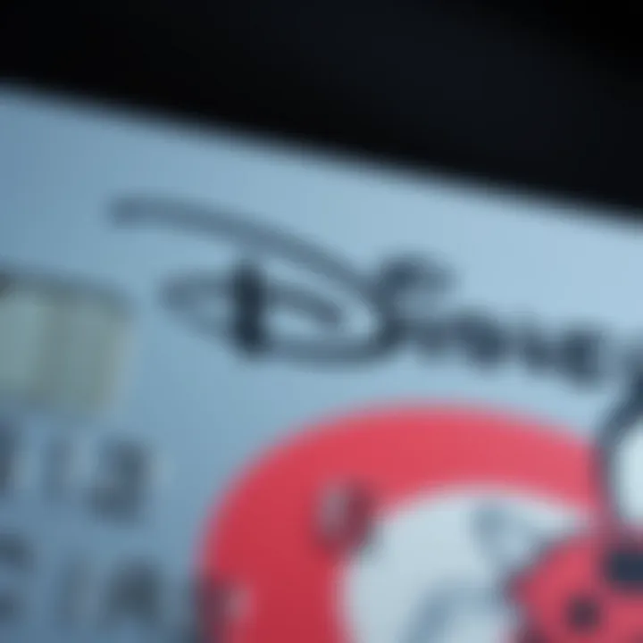 Close-Up of Disney Credit Card Design Close-up of the Disney credit card showcasing its unique design