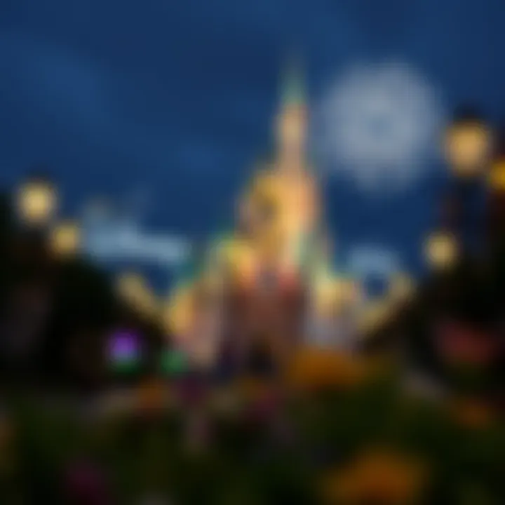 Enchanting Scene at Disney Theme Park An enchanting Disney theme park scene highlighting the magic of rewards