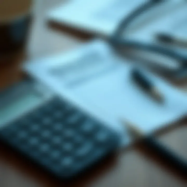 A calculator and a notepad with financial notes next to each other