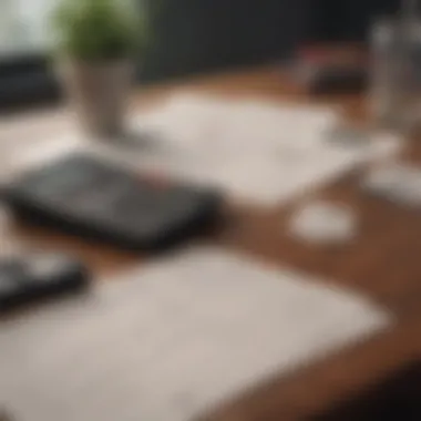 A calculator and loan documents on a table