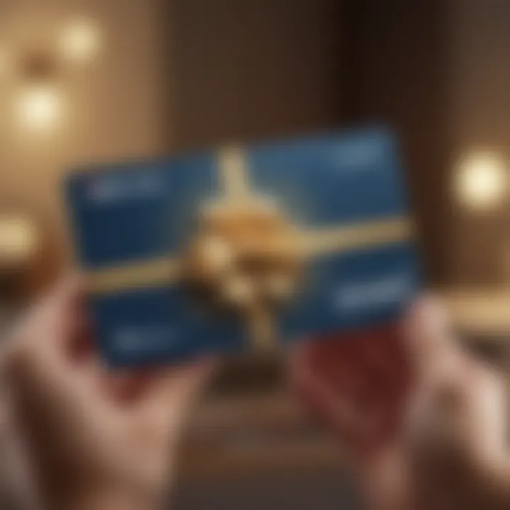 A gift card being given as a present