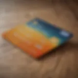 Close-up of a reloadable debit card on a wooden table