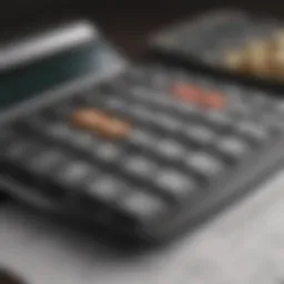 A calculator with financial documents representing budgeting