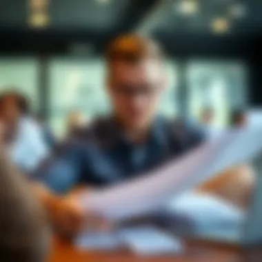 Reviewing Loan Documents for Updates Person reviewing loan documents