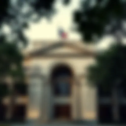 Exterior view of a prominent Texas bank building