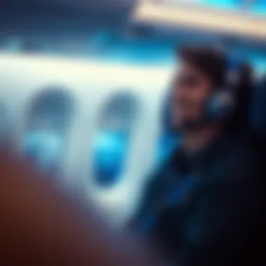 Traveler enjoying a JetBlue flight experience