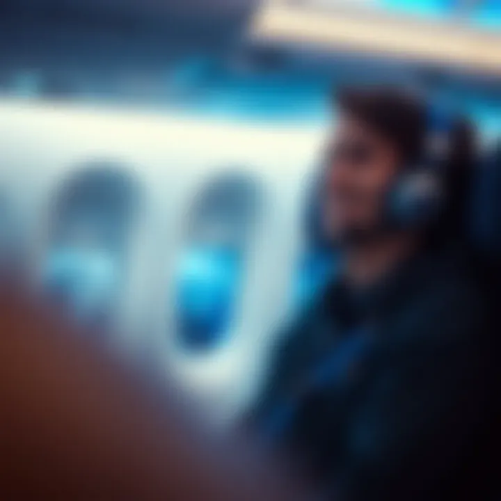 Traveler enjoying a JetBlue flight experience