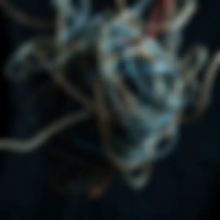 Understanding Financial Stress Conceptual visualization of financial stress represented by tangled wires