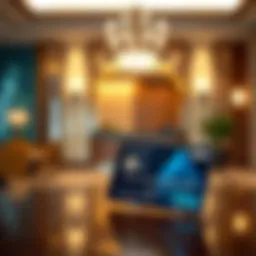 Credit card in front of a hotel reception