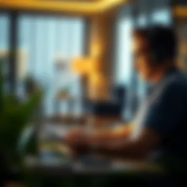 Researching Hotel Options Online Traveler examining hotel bookings on a laptop