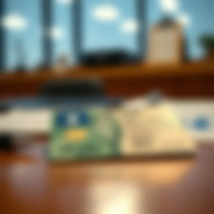 A close-up of a military ID card on a table