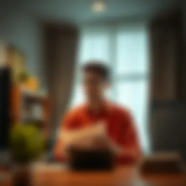 Illustration of a person evaluating loan options