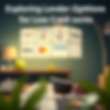 An illustration of different lenders and their unique offerings for low credit scores.