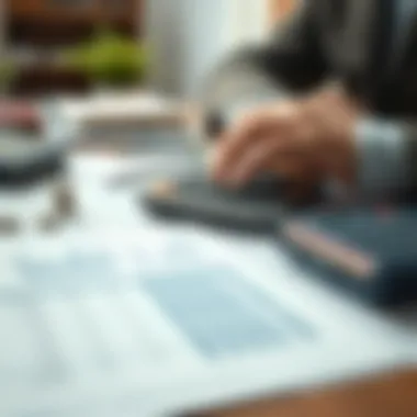 Calculating the Cost of Home Improvements Calculator and financial documents on a desk