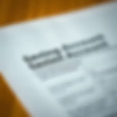 Savings Account Application Overview Close-up of a savings account application form
