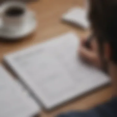 A person reviewing their financial goals on a notepad