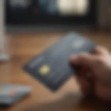 A professional individual reviewing credit card terms and conditions.