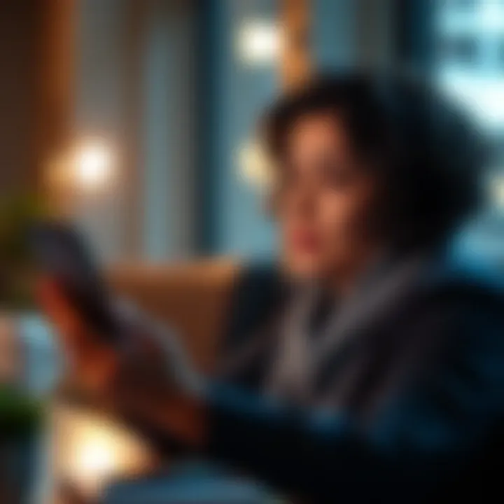 Checking Credit Scores Online A person reviewing their credit score on a digital device