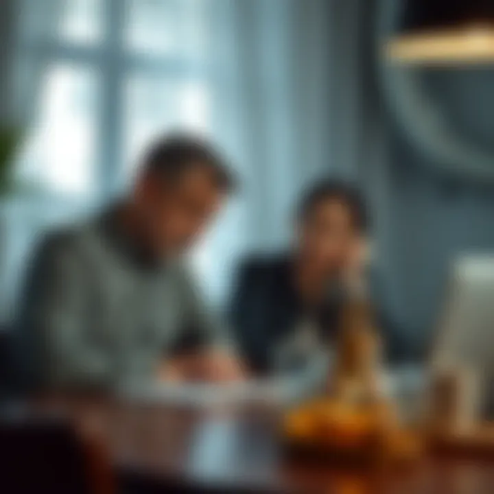 Disappointed Couple Disappointed couple discussing mortgage issues at a table