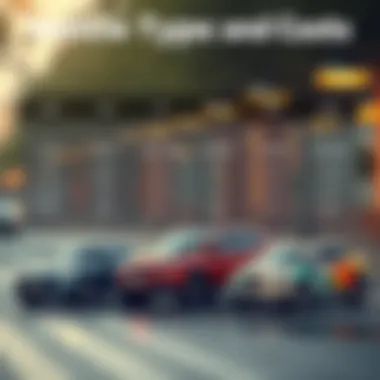 An infographic showcasing various vehicle types and their insurance costs