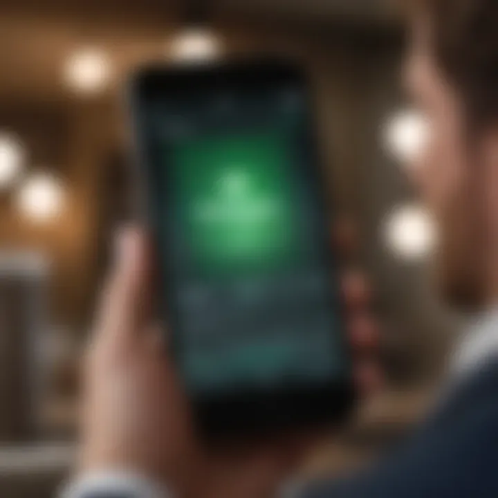 User managing finances through TD Bank app on a smartphone