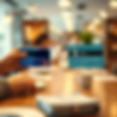 Visual representation of transaction flow between debit and credit cards