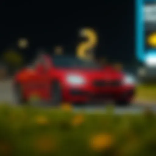 Illustration depicting car financing concepts