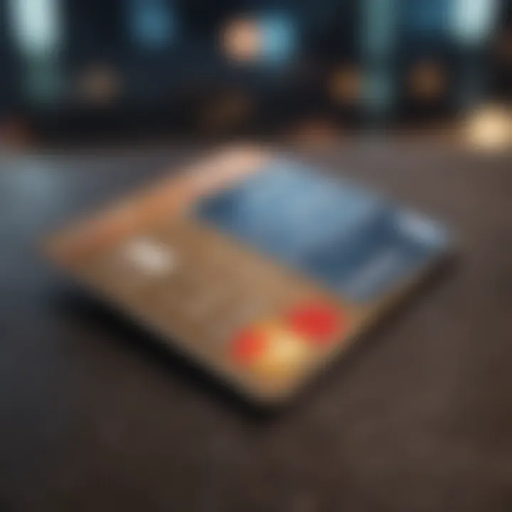 An elegant credit card on a travel-themed background