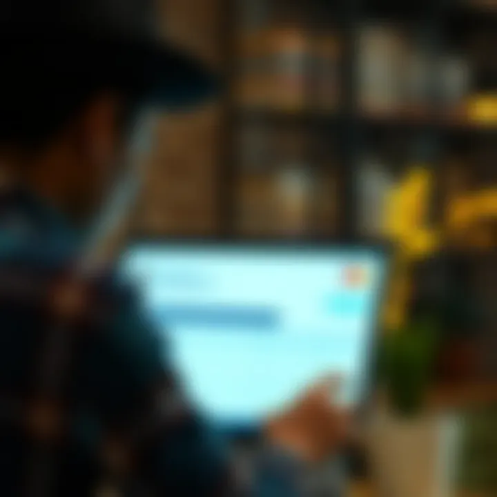 An individual accessing their credit report through an online platform