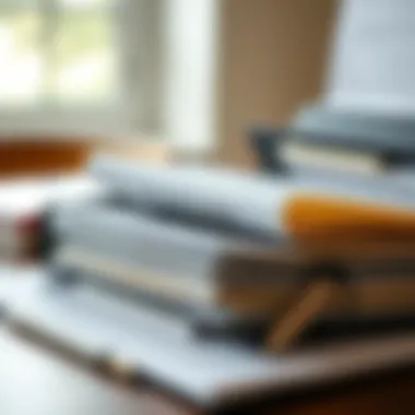 An organized document folder for loan applications