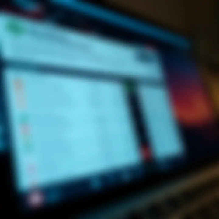 Digital Financial Statements Close-up of digital financial statements with verification indicators