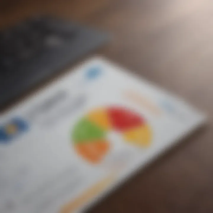 Close-up of credit score report