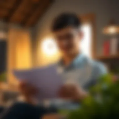 A young professional reviewing financial documents