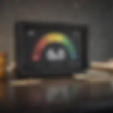 Conceptual art showing a credit score declining