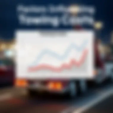 Graphs illustrating factors affecting towing costs