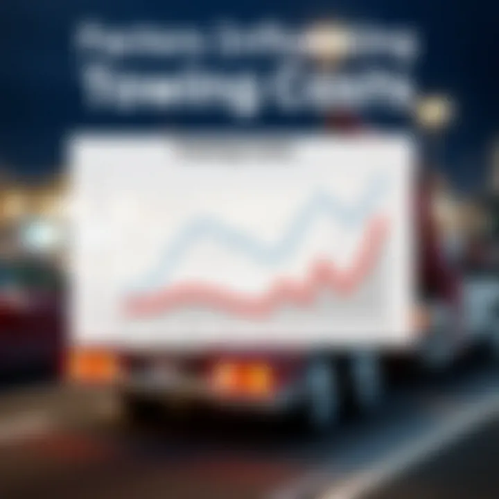 Graphs illustrating factors affecting towing costs