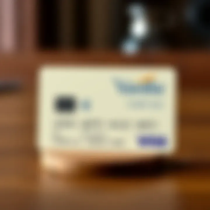 Vanilla Credit Card Visa Displayed Vanilla Credit Card Visa on a wooden surface